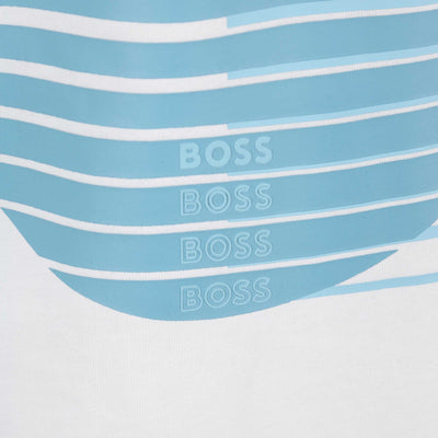BOSS Tee 6 T Shirt in White Print