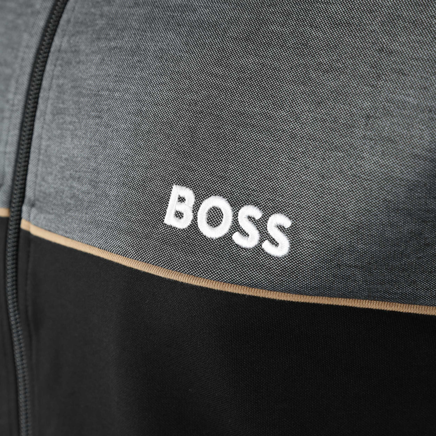 BOSS Tracksuit Jacket Sweat Top in Black Logo