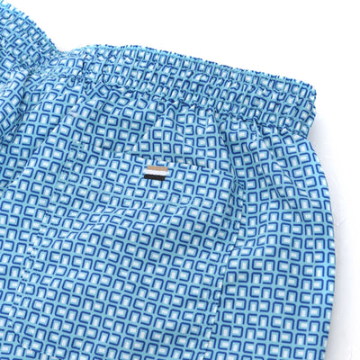 BOSS Vibe Swim Short in Pastel Blue Logo Tab