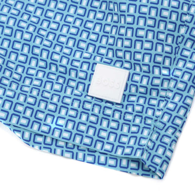 BOSS Vibe Swim Short in Pastel Blue Logo