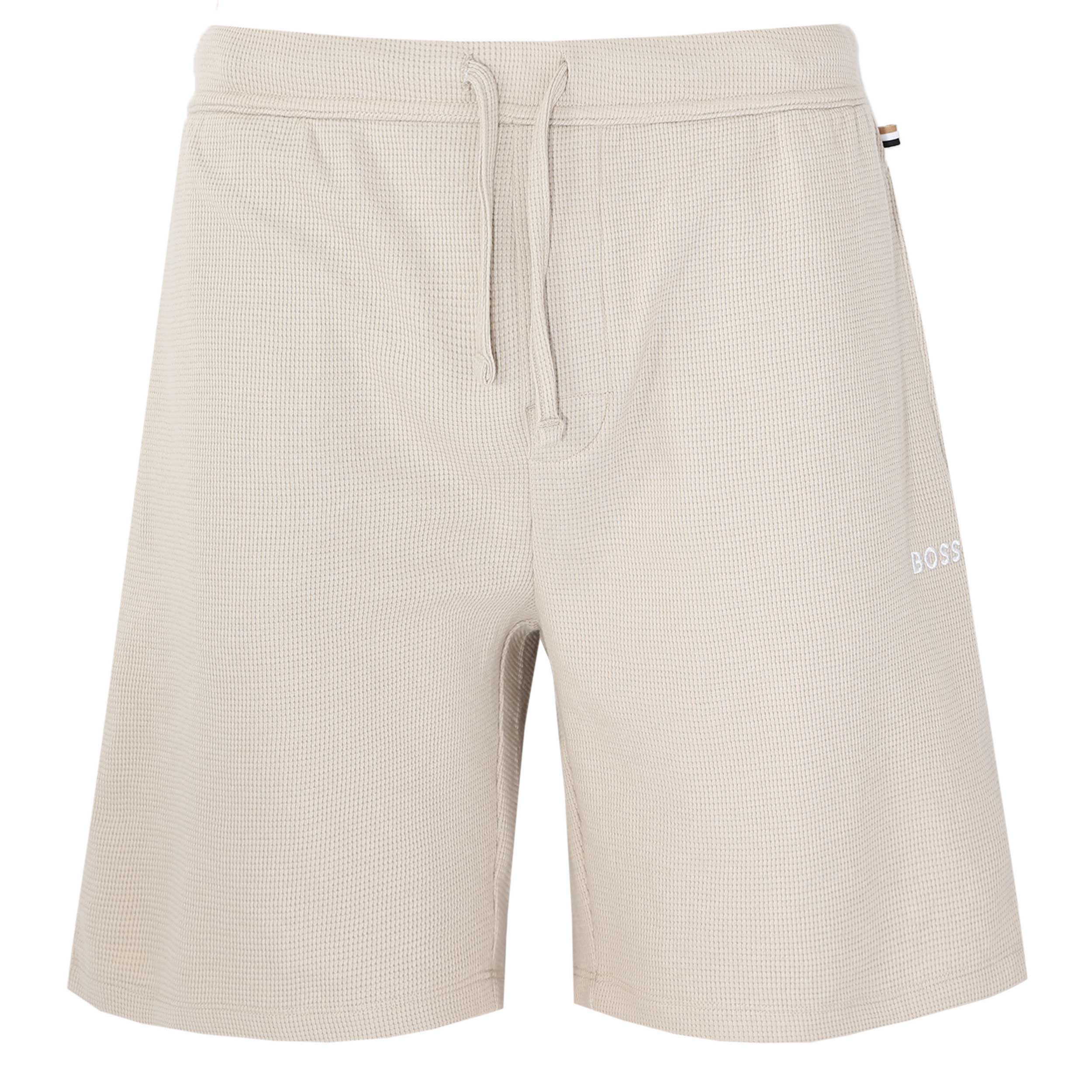 BOSS Waffle Shorts in Light Beige