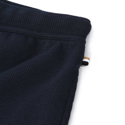 BOSS Waffle Shorts in Navy Logo Tab