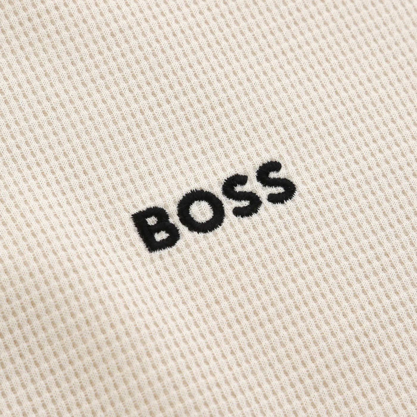 BOSS Waffle T-Shirt in Beige Logo