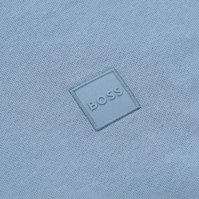 BOSS Wetalk Hoodie Sweat Top in Light Pastel Blue Logo