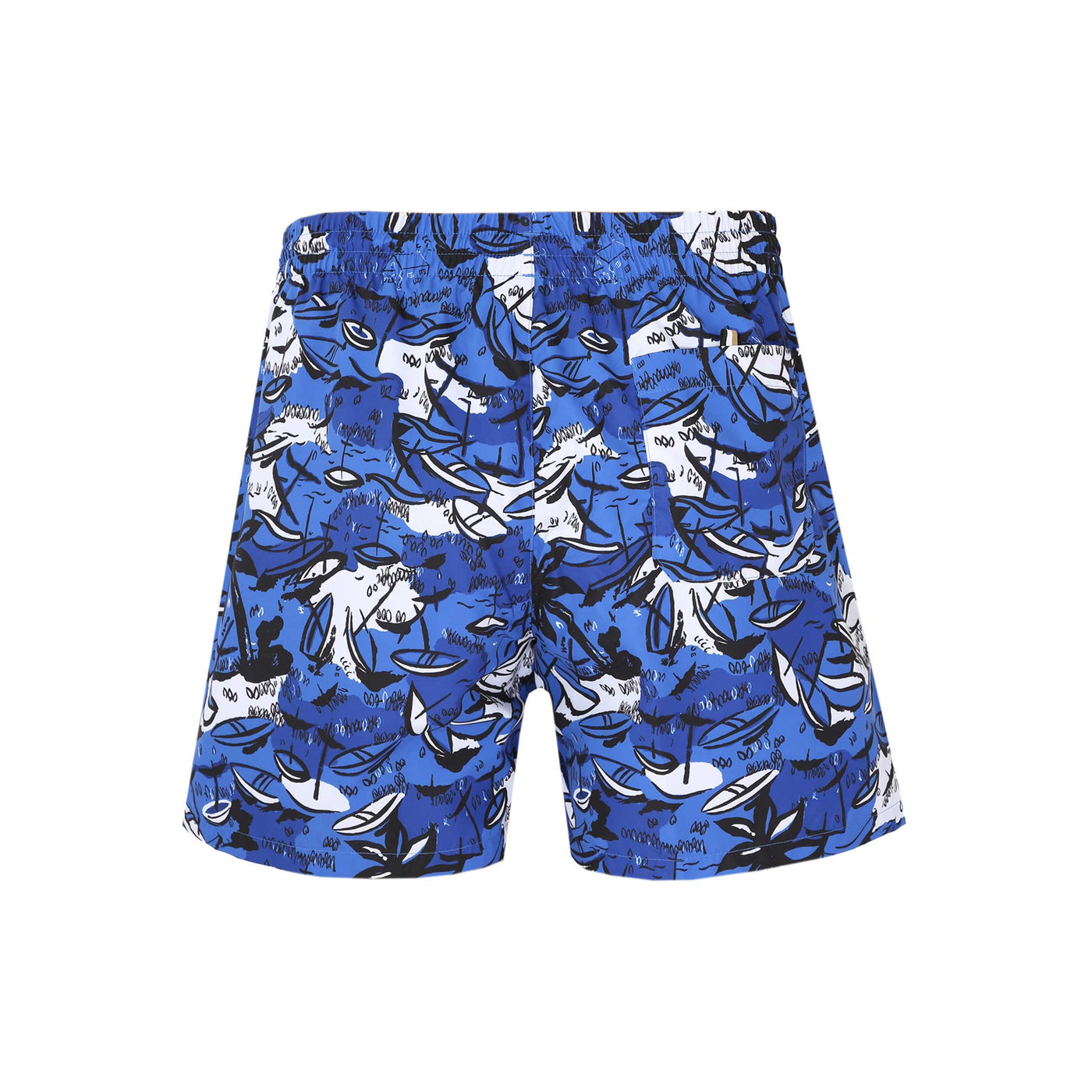 BOSS Willow Swim Short in Medium Blue Back