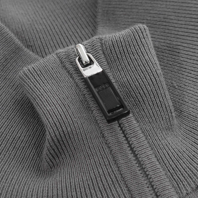 BOSS Zelchior X Knitwear in Medium Grey Zip