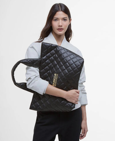 Barbour Battersea Quilted Ladies Mini Tote Bag in Black