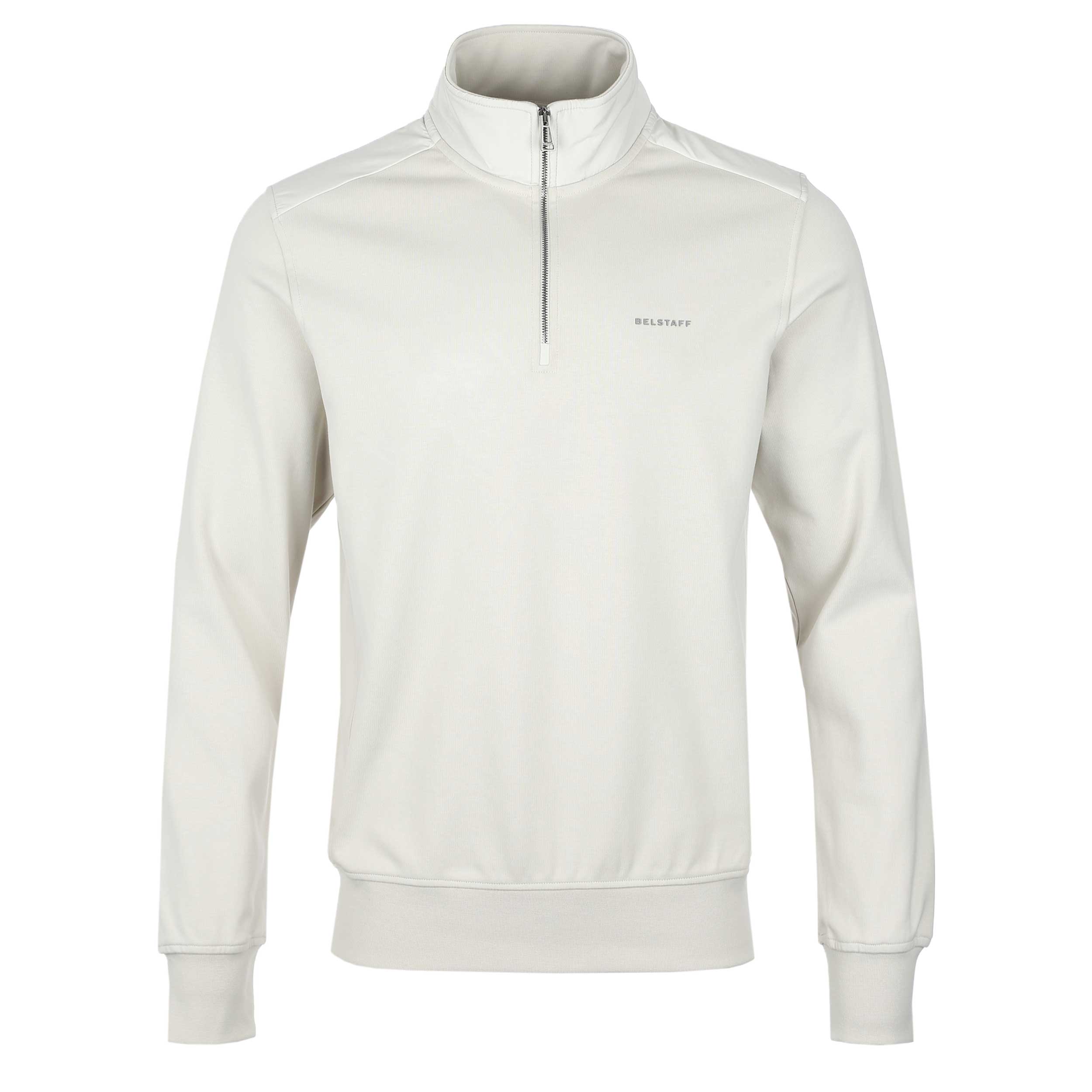 Belstaff Alloy Quarter Zip Sweat Top in Stone Beige