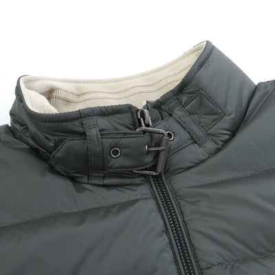 Belstaff Circuit Gilet in Dark Mineral Green Neck