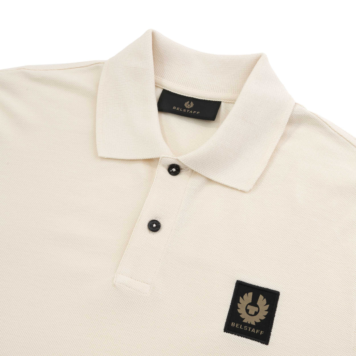 Belstaff Classic Short Sleeve Polo Shirt in Yellow Sand Collar