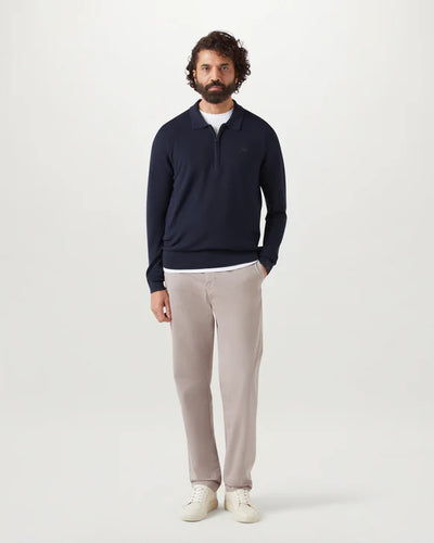 Belstaff Drift Knitted Polo in Dark Ink Model
