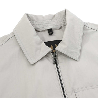 Belstaff Drome Overshirt in Cement Grey Collar