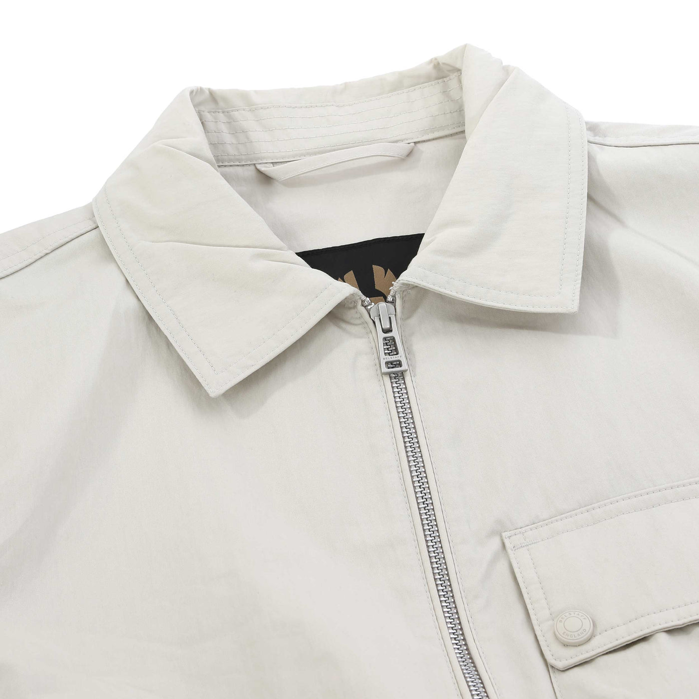 Belstaff Drome Overshirt in Stone Beige Collar