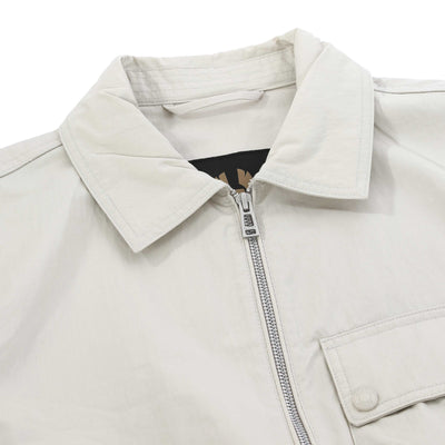 Belstaff Drome Overshirt in Stone Beige Collar