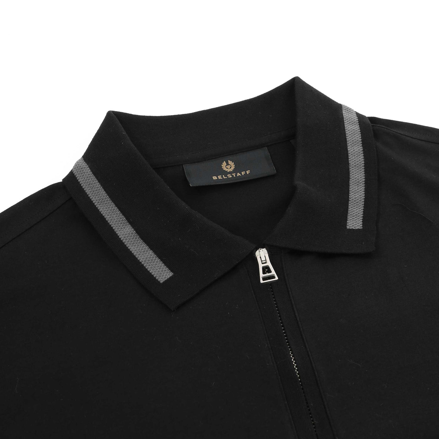 Belstaff Graph Zip Polo Shirt in Black Collar