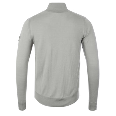 Belstaff Kelbrook Zip Cardigan Knitwear in Chrome Grey Back