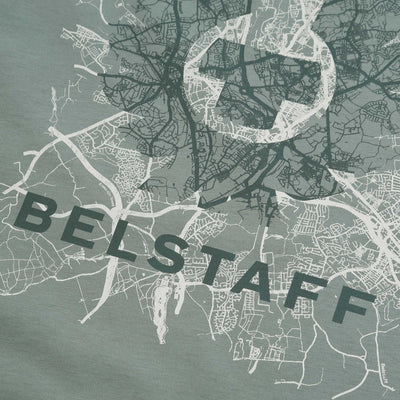 Belstaff Map T-Shirt in Mineral Green Logo