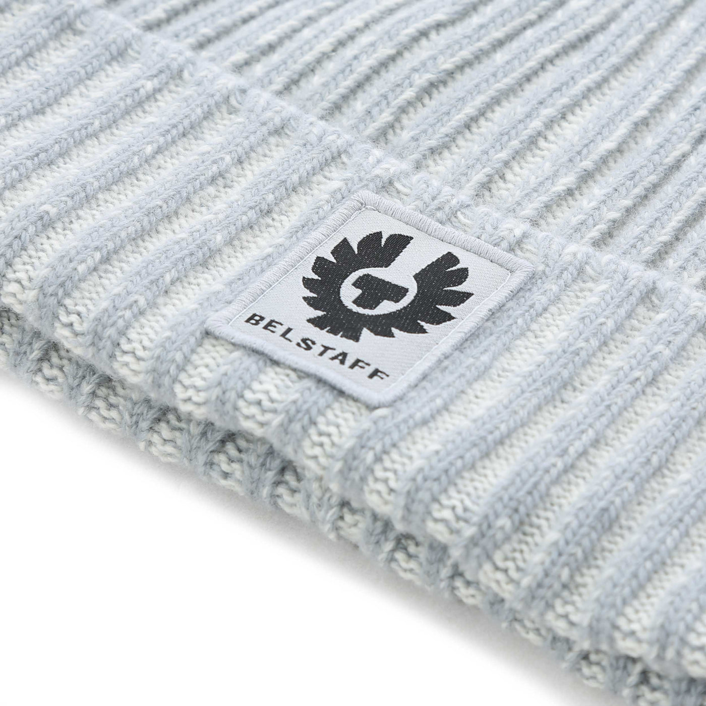 Belstaff Plated Watch Beanie Hat in Quarry Blue & Silver Birch Logo
