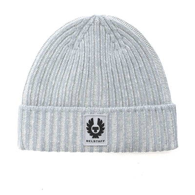Belstaff Plated Watch Beanie Hat in Quarry Blue & Silver Birch