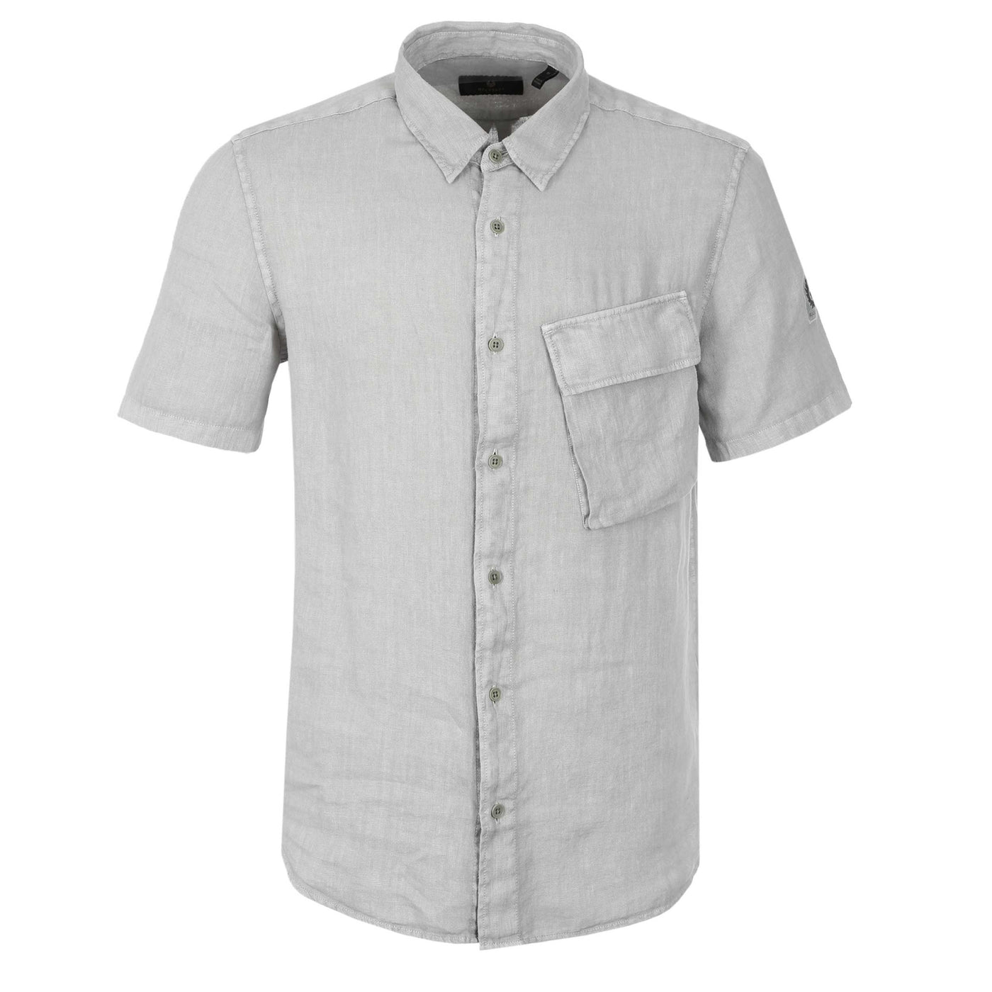 Belstaff Scale Linen SS Shirt in Cloud Grey