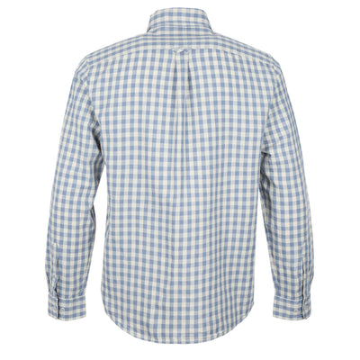 Belstaff Scale Linen Shirt in Blue Flint & Stone Beige Back