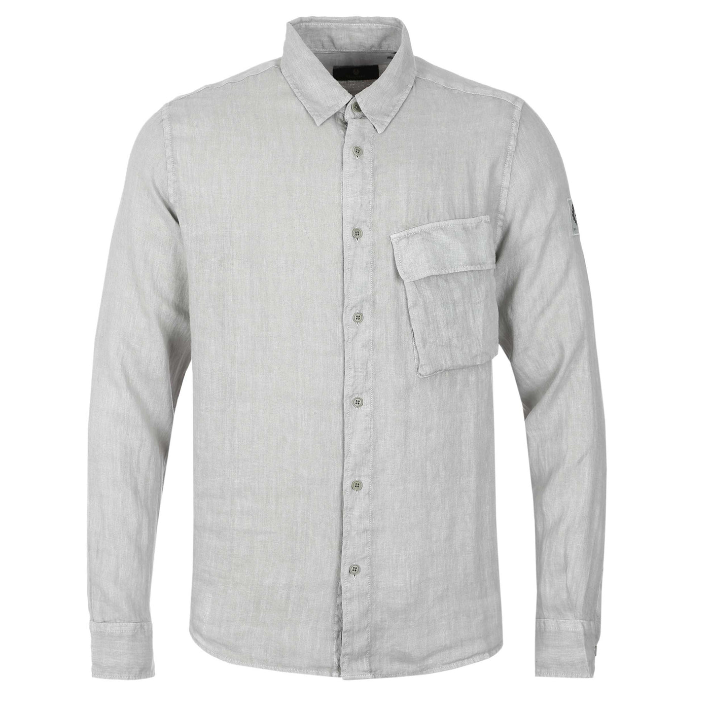 Belstaff Scale Linen Shirt in Cloud Grey