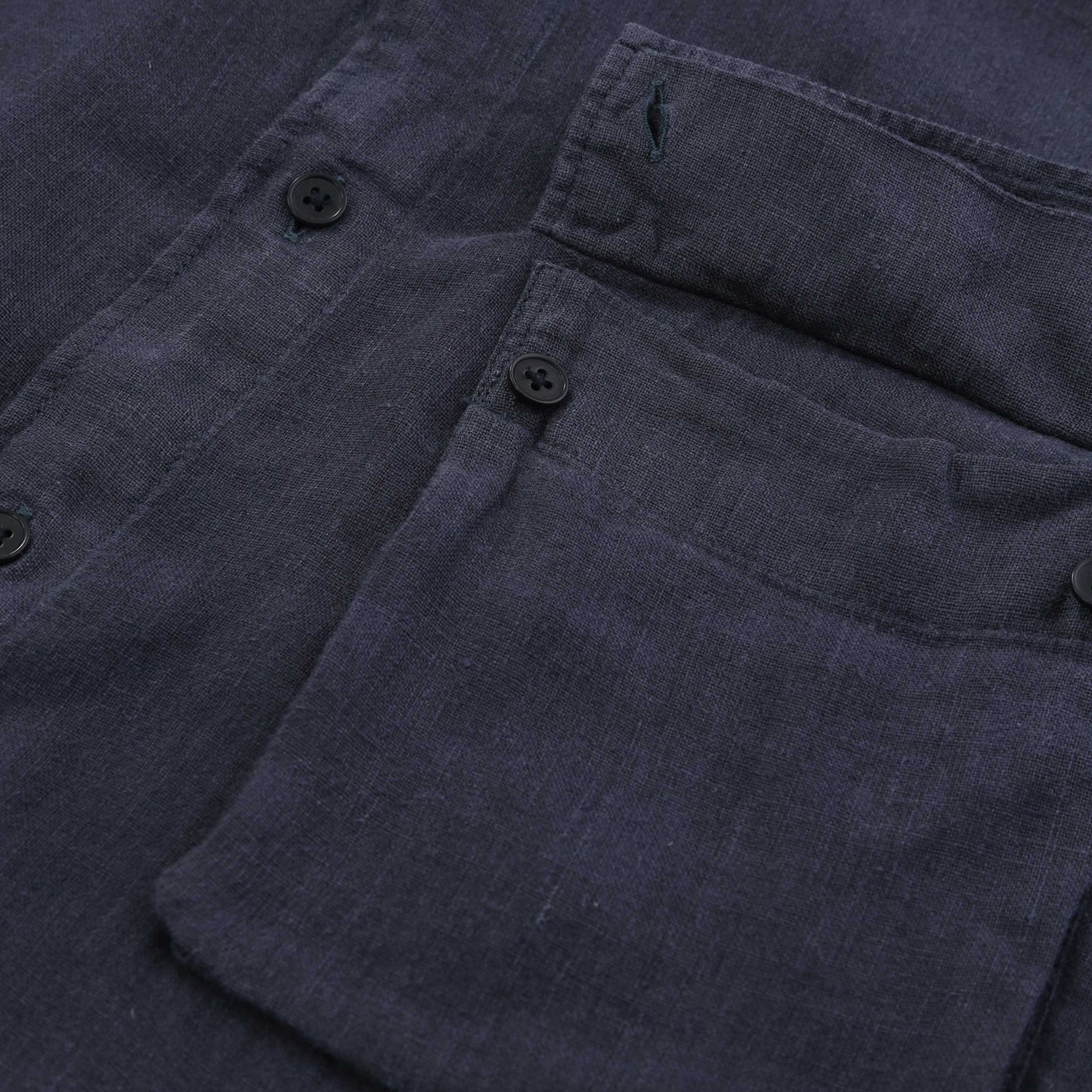 Belstaff Scale Linen Shirt in Dark Ink Pocket