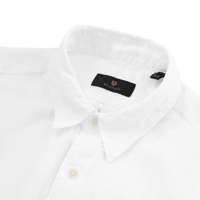 Belstaff Scale Linen Shirt in White Collar