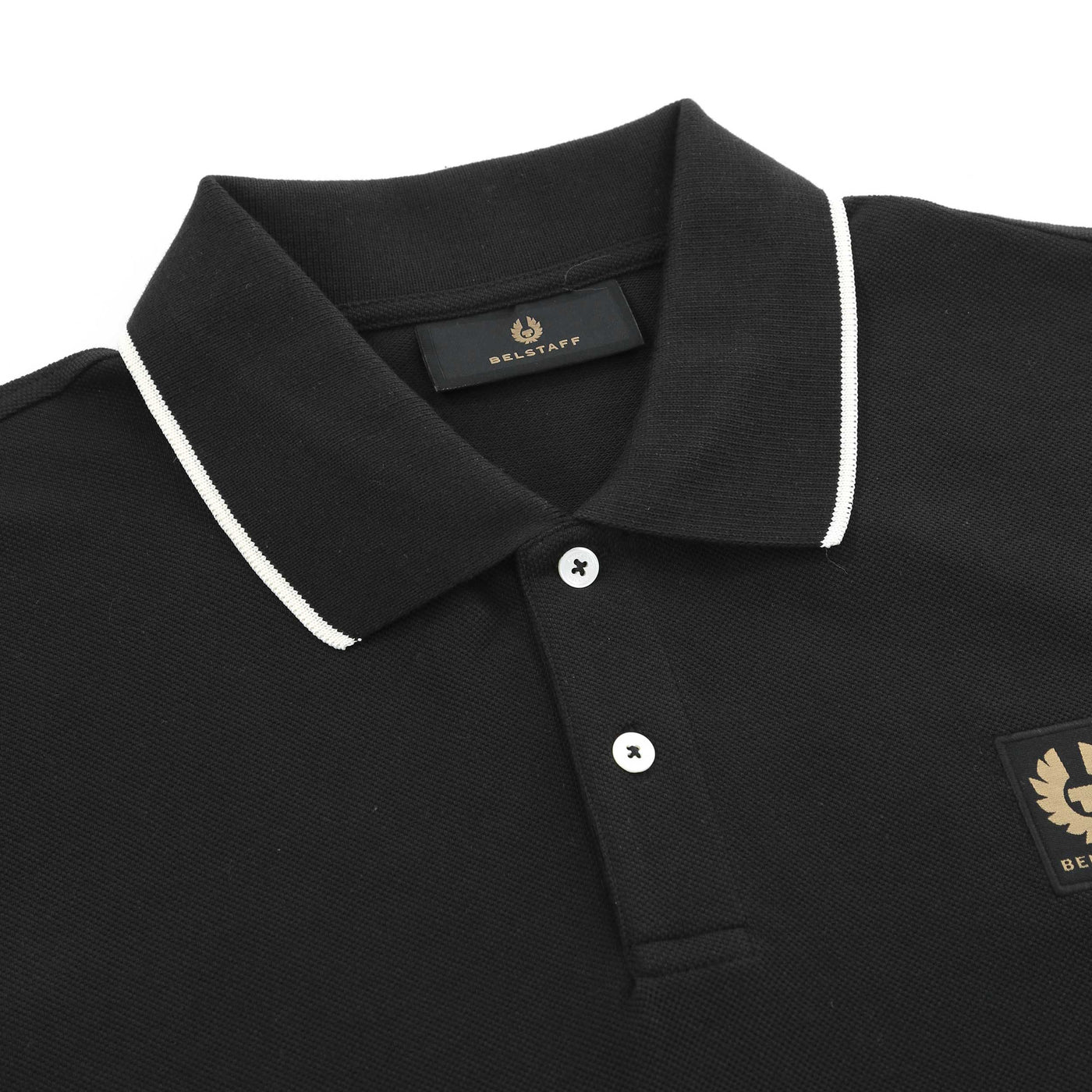 Belstaff Tipped Polo Shirt in Black Collar
