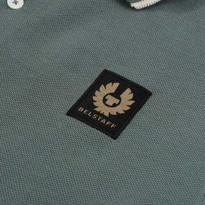 Belstaff Tipped Polo Shirt in Mineral Green Logo