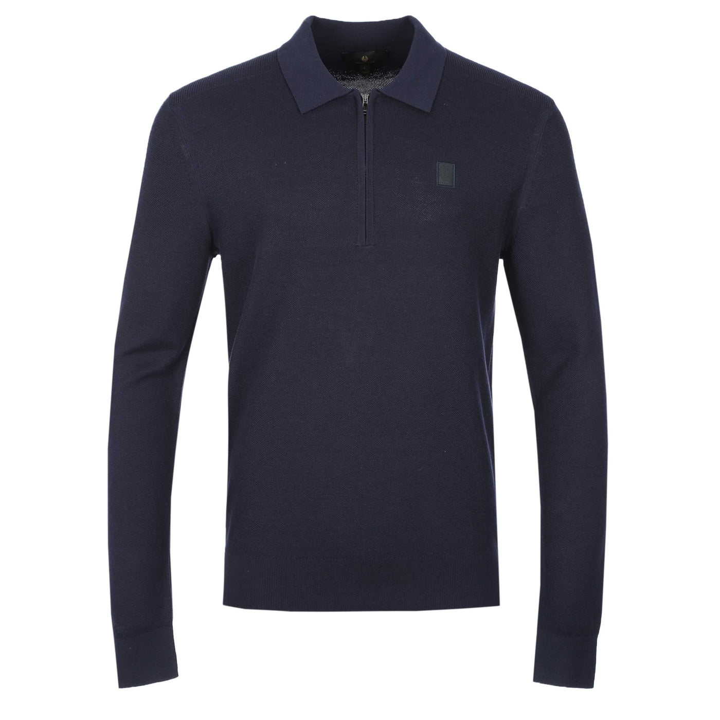 Belstaff Drift Knitted Polo in Dark Ink
