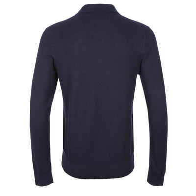 Belstaff Drift Knitted Polo in Dark Ink Back