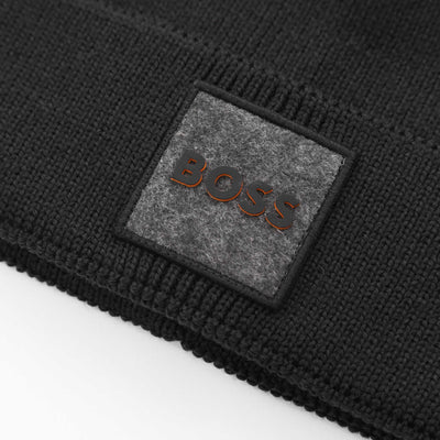 BOSS Foxxy Beanie Hat in Black Logo