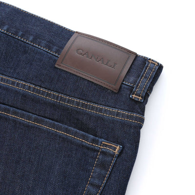 Canali Classic Jean in Dark Blue Denim Logo