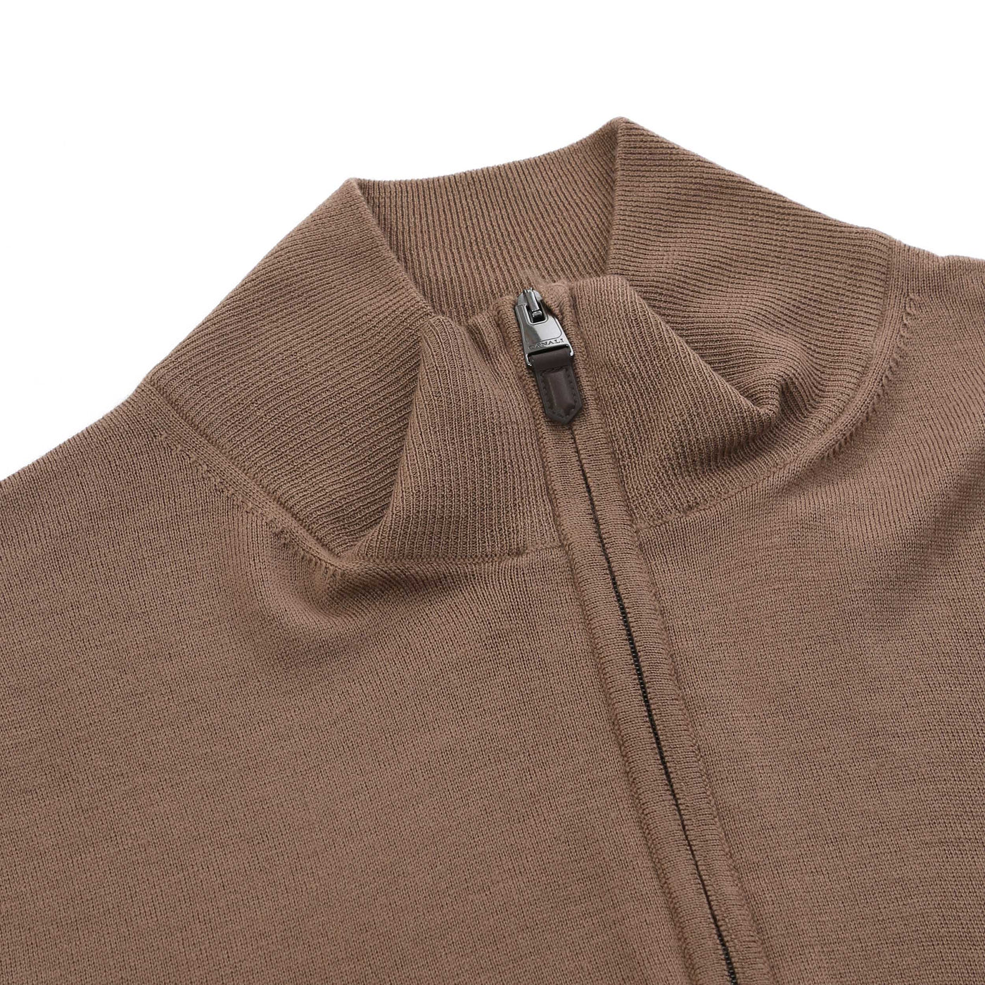 Canali 1/4 Zip Knitwear in Cappuccino Neck
