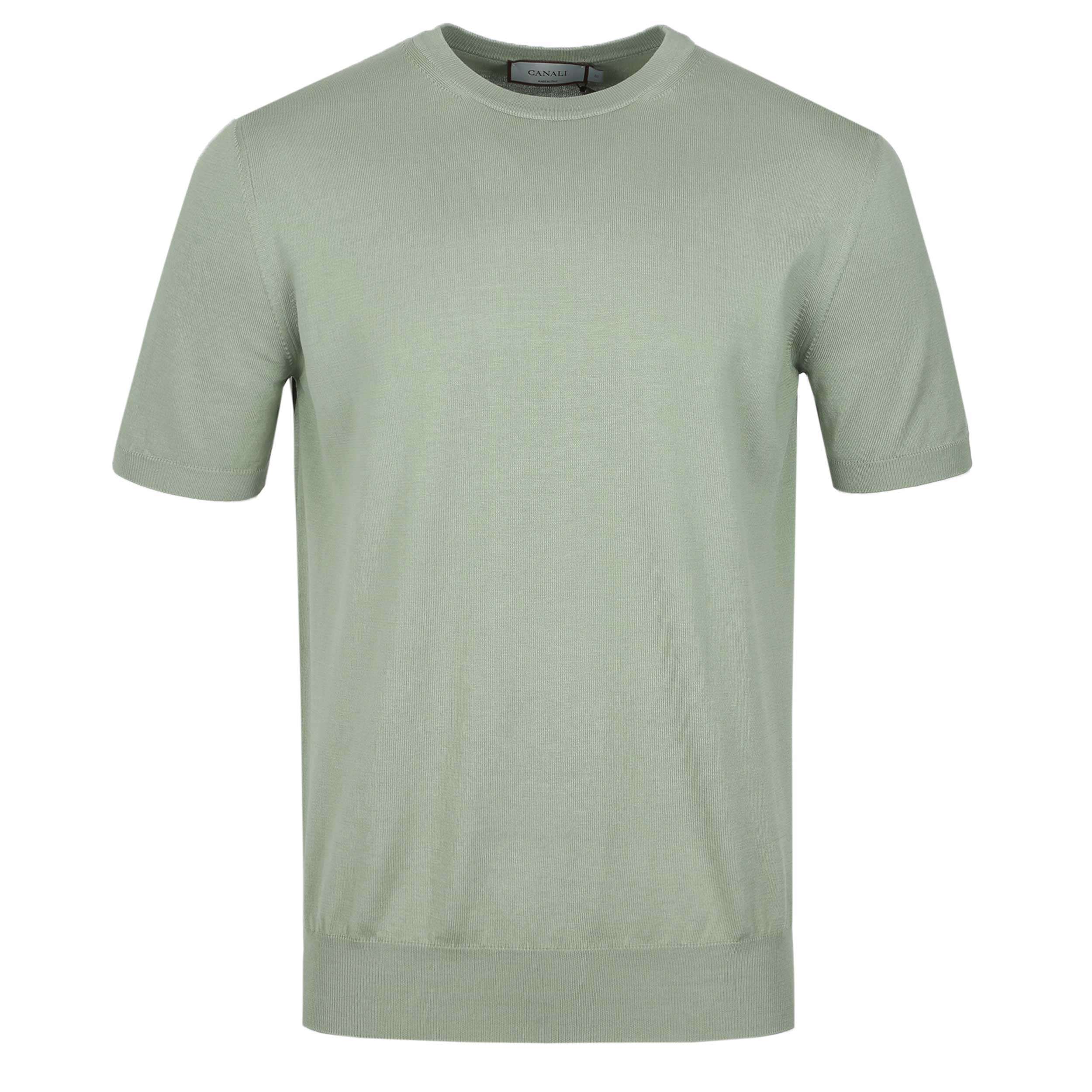 Canali Basic Knitted T Shirt in Green