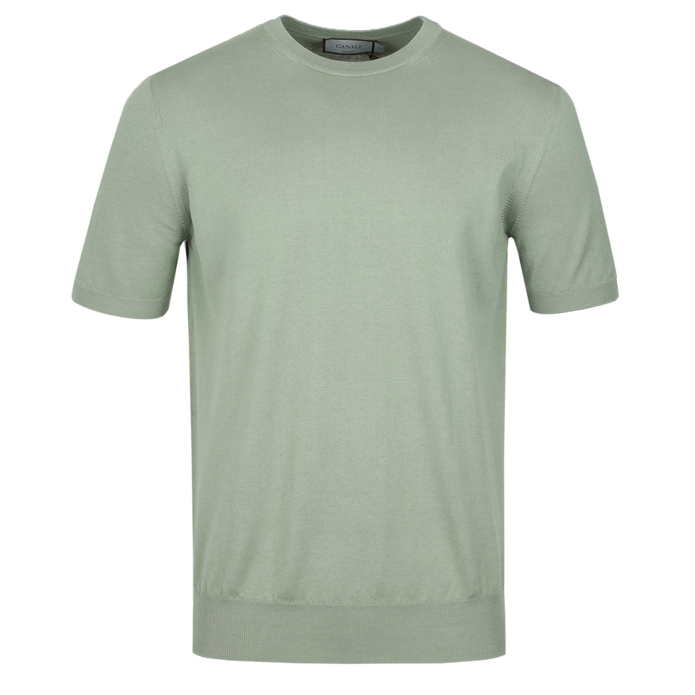 Canali Basic Knitted T Shirt in Green