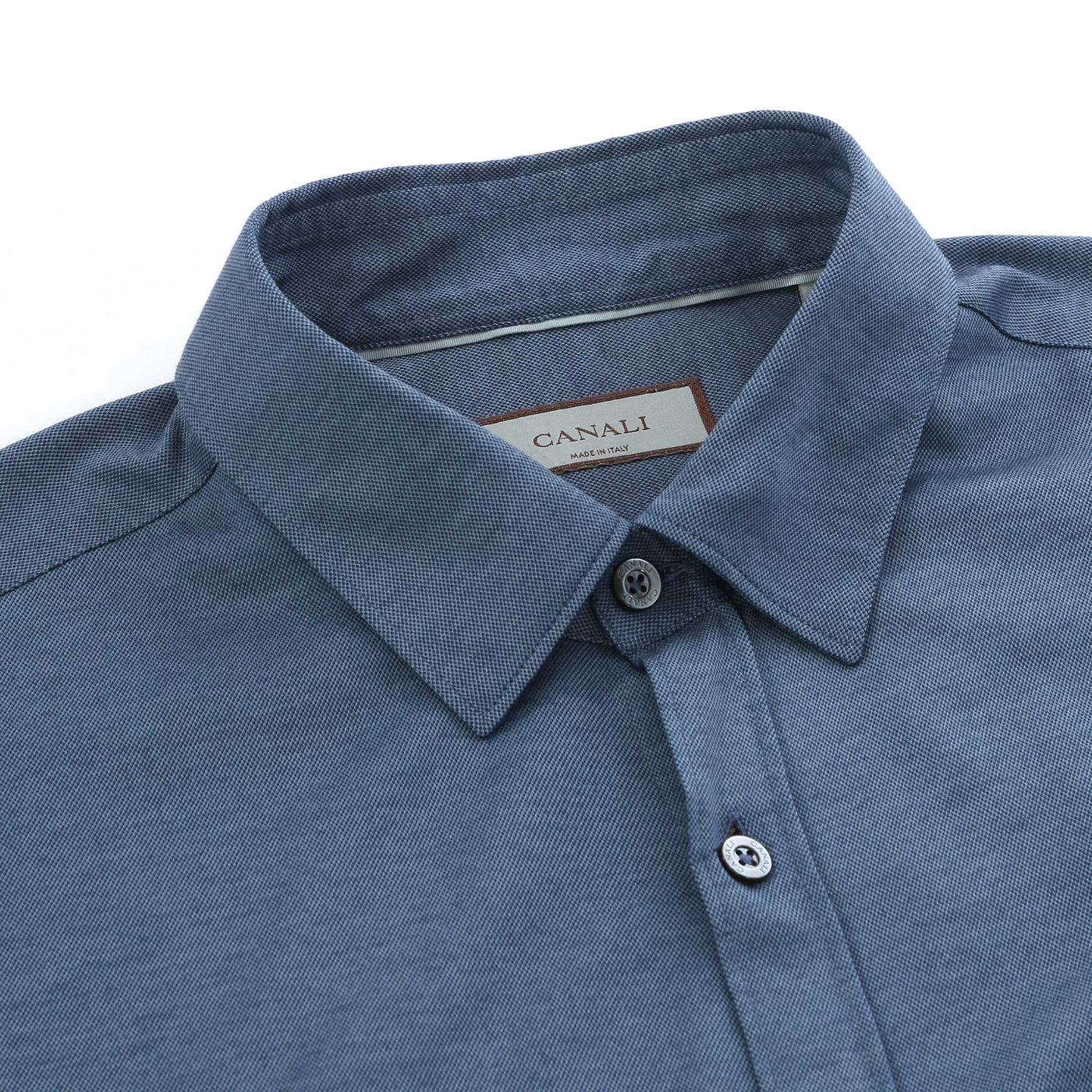 Canali Basic Stretch Shirt in Blue Collar