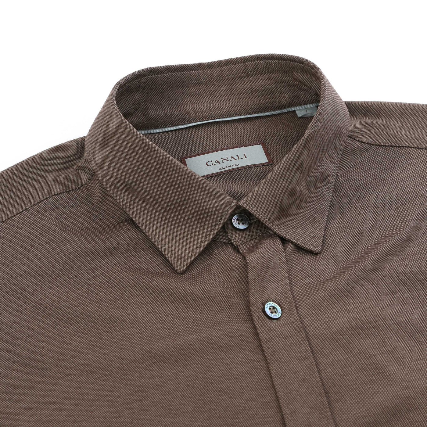 Canali Basic Stretch Shirt in Brown