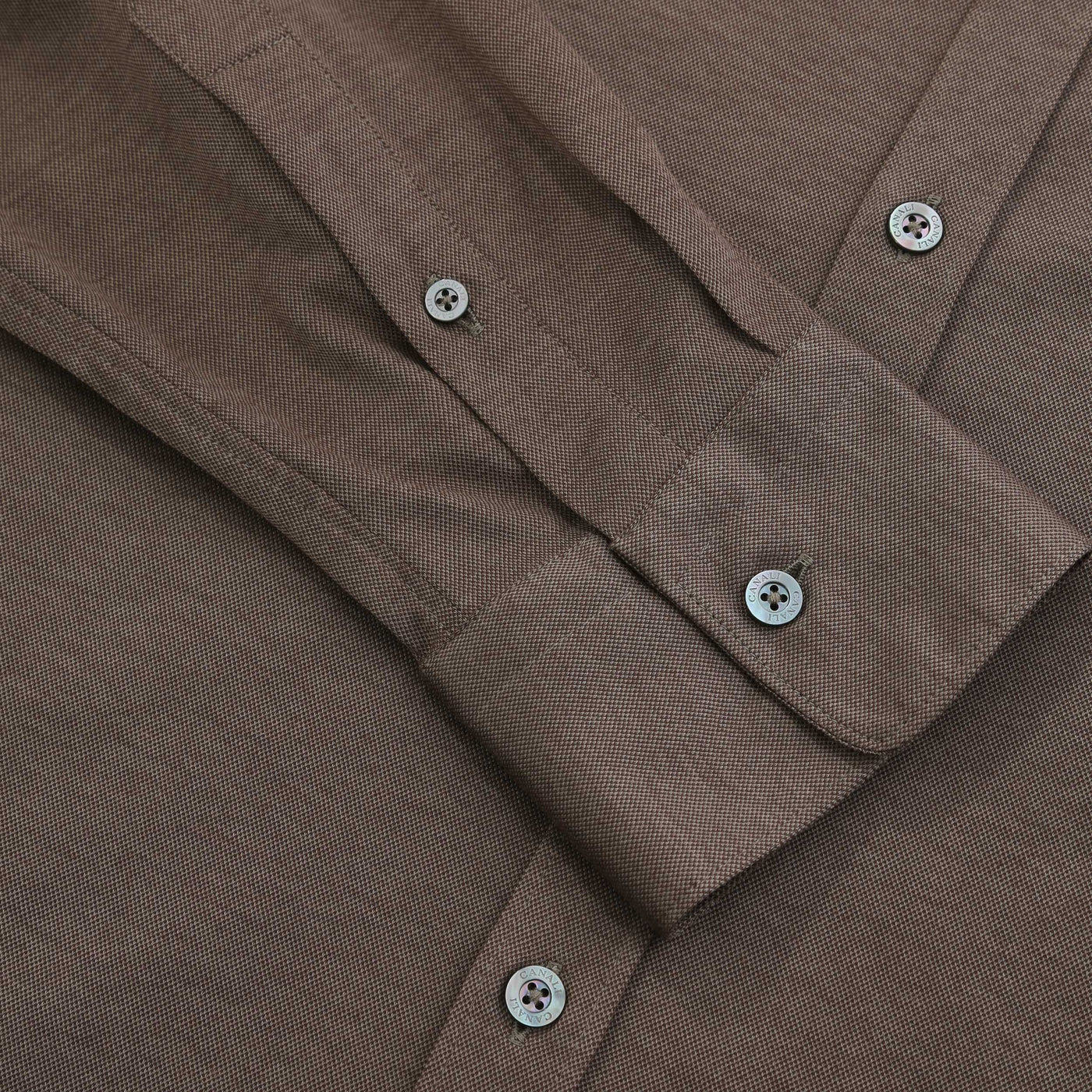Canali Basic Stretch Shirt in Brown