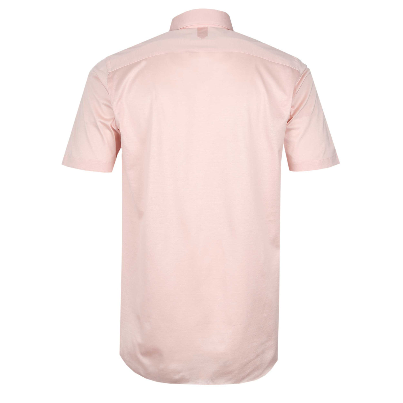 Canali Jersey Stretch Short Sleeve Shirt in Coral Back