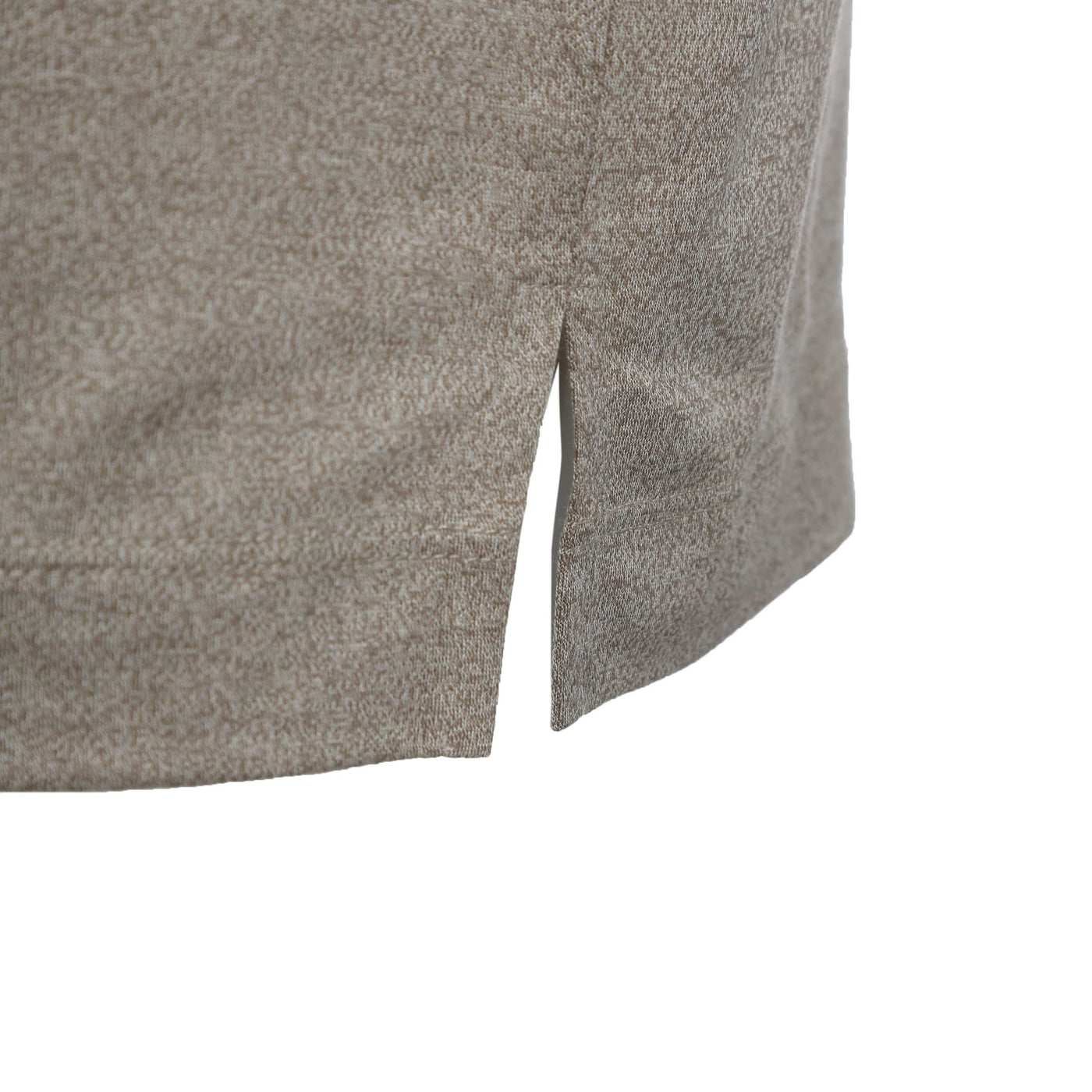 Canali Mercerised Basic Polo in Mushroom Brown Detail