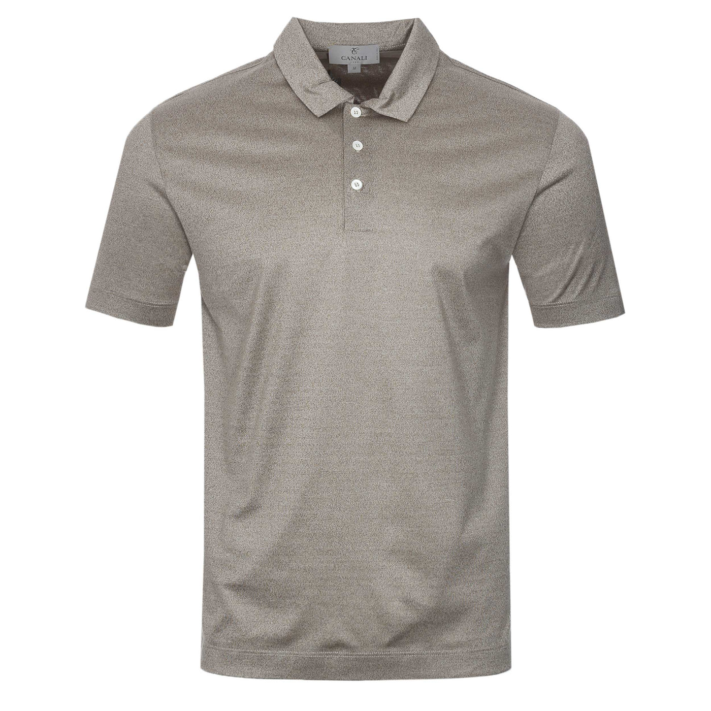Canali Mercerised Basic Polo in Mushroom Brown
