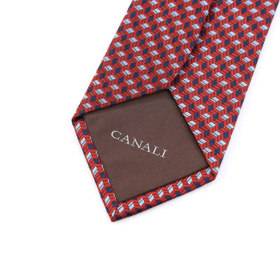 Canali Red Rectangle Diamond Tie Back