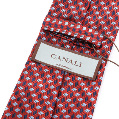 Canali Red Rectangle Diamond Tie Tag