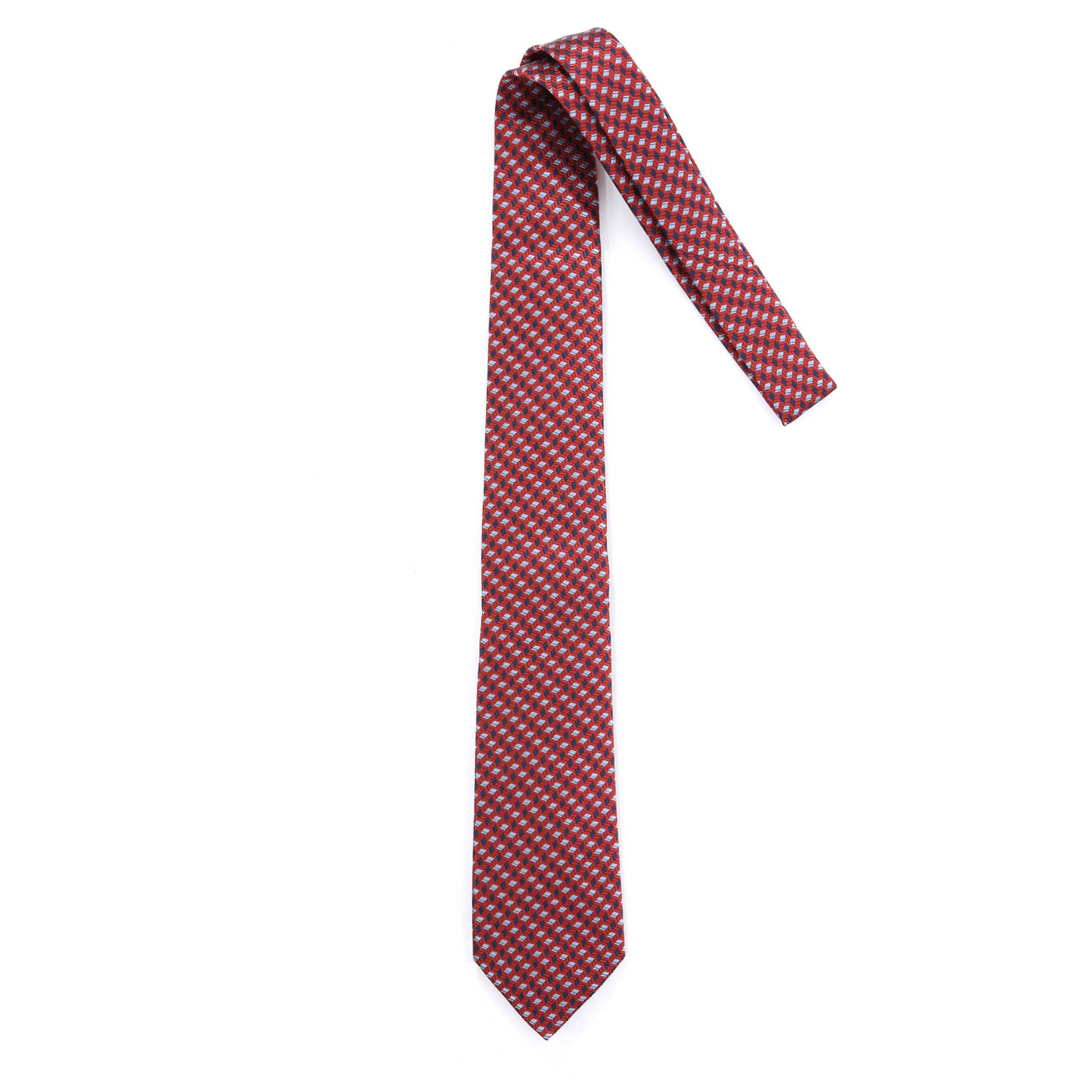 Canali Red Rectangle Diamond Tie