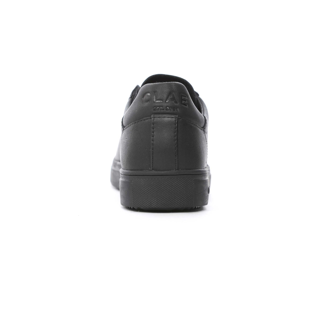 Clae Bradley Trainer in Triple Black Leather Heel