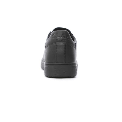 Clae Bradley Trainer in Triple Black Leather Heel