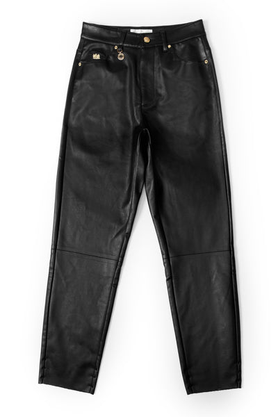 Holland Cooper Dunwick Faux Leather Pant in Black