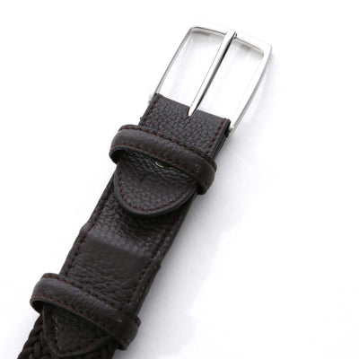 Elliot Rhodes Stretch Handweave Belt in Brown Buckle